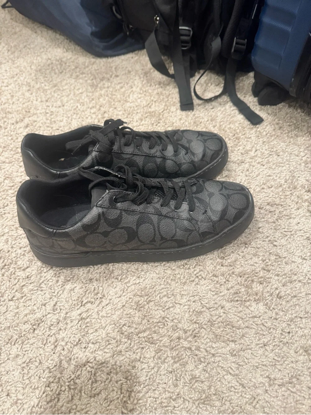 Coach Black Signature Monogram Low-Top Sneakers